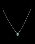 SILVER OCEAN BLUE EARRINGS WITH NECK CHAIN