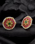 ROYAL RUBY PEARL STUDS