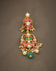 ANTIQUE RUBY FLORAL PEARL DROP EARRINGS