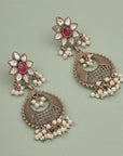 VINTAGE FLORAL PEARL DROP EARRING