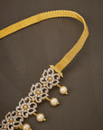 BRIDAL CZ PEARL DROP WAIST BELT