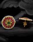ROYAL RUBY PEARL STUDS