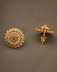 RUBY CENTRE FLORAL STUD EARRINGS