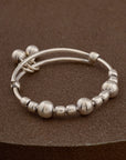 SILVER BEAD KIDS ANKLETS
