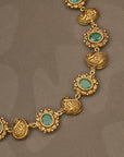 EMERALD ANTIQUE LEAF NECKLACE