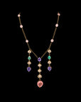 PURPLE TRENDY DROPS PARTY NECKLACE