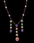 PURPLE TRENDY DROPS PARTY NECKLACE