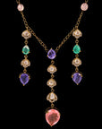 PURPLE TRENDY DROPS PARTY NECKLACE