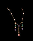 PURPLE TRENDY DROPS PARTY NECKLACE
