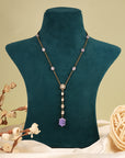 SILVER Y-NECKLACE WITH CUBIC STONE