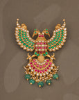 GREEN KUNDAN GANDABERUNDA PENDANT