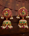 KUNDAN PEACOCK BLOOMS JHUMKAS