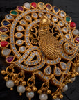 MULTICOLOR STONE PEACOCK PENDANT