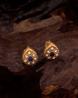 BLUE STONE TEARDROP EARRINGS