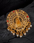 MULTICOLOR STONE PEACOCK PENDANT