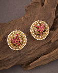 KUNDAN RUBY BLOOMS STUDS