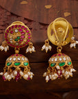KUNDAN PEACOCK BLOOMS JHUMKAS