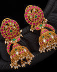 RAJAVI RUBY EMERALD JHUMKAS