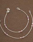STERLING PINK ACCENT ANKLET