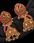 RAJAVI RUBY EMERALD JHUMKAS