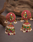KUNDAN PEACOCK BLOOMS JHUMKAS