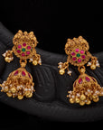 VIJAYA RUBY EMERALD JHUMKAS