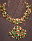 GREEN KUNDAN MANGO NECKLACE