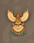 GREEN KUNDAN GANDABERUNDA PENDANT