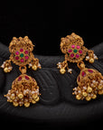 VIJAYA RUBY EMERALD JHUMKAS