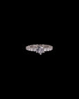 WHITE CUBIC CUT STONE SILVER RING
