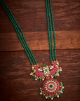 GREEN BEADS KUNDAN NECKLACE