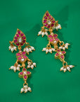 RUBY KUNDAN PEARL EARRINGS