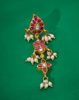 RUBY KUNDAN PEARL EARRINGS