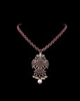 SILVER OXIDISED GANDABERUNDA SHORT NECKLACE