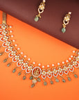 WHITE STONE LAKSHMI NECKLACE SET