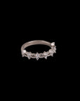 SILVER ROUND CUT STONE RING