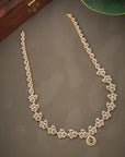 EMERALD FLORAL CZ NECKLACE SET