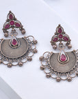 OXIDISED HALF MOON EARRINGS