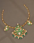 EMERALD MAYURA PENDANT KANTI NECKLACE