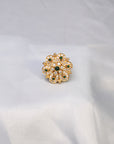 SILVER EMERALD STONE RING
