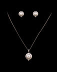 SILVER PEARL EARRING WITH CHAIN