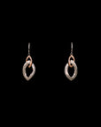 SILVER ROSE GOLD OVAL EARRINGS WITH NECK CHAIN