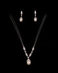 SILVER PEARL EARRING WITH NECK CHAIN