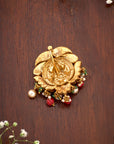 LAKSHMI GREEN KEMP TEMPLE PENDANT