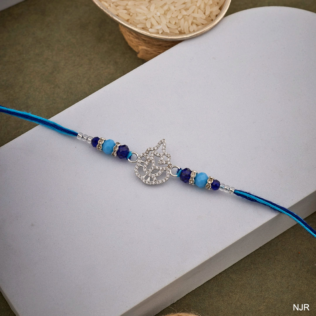 ROYAL GANESHA SILVER RAKHI