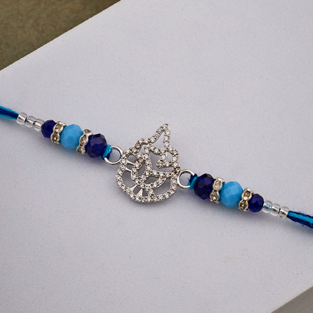 ROYAL GANESHA SILVER RAKHI