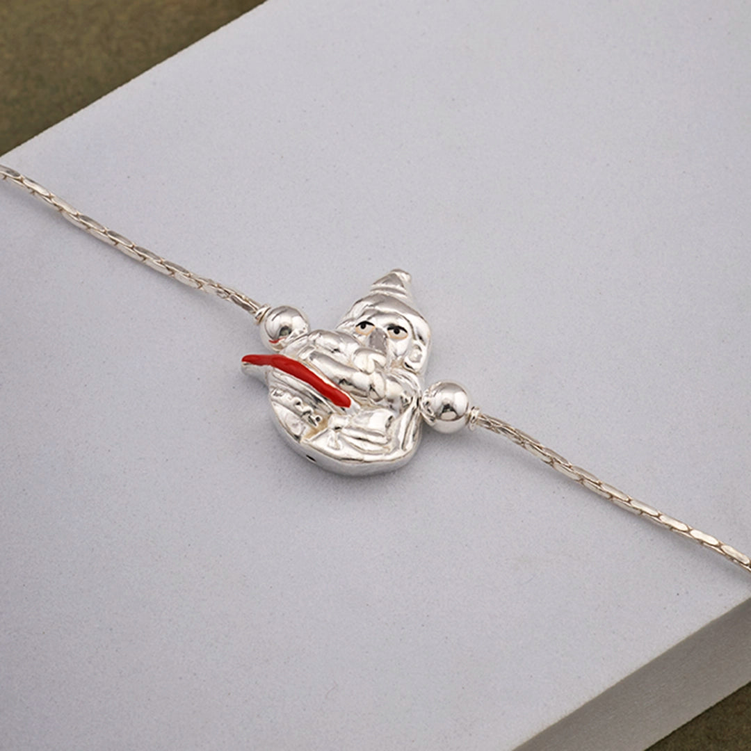 CLASSIC GANESHA SILVER RAKHI