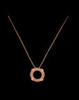 SILVER ROSE GOLD FOAM CIRCLE EARRING WITH NECK CHAIN