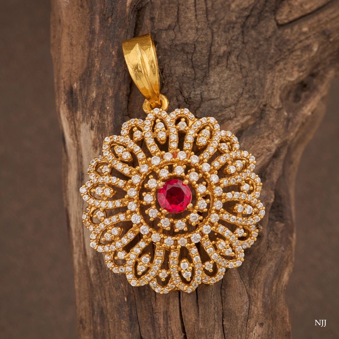 RUBY ROSETTE PENDANT