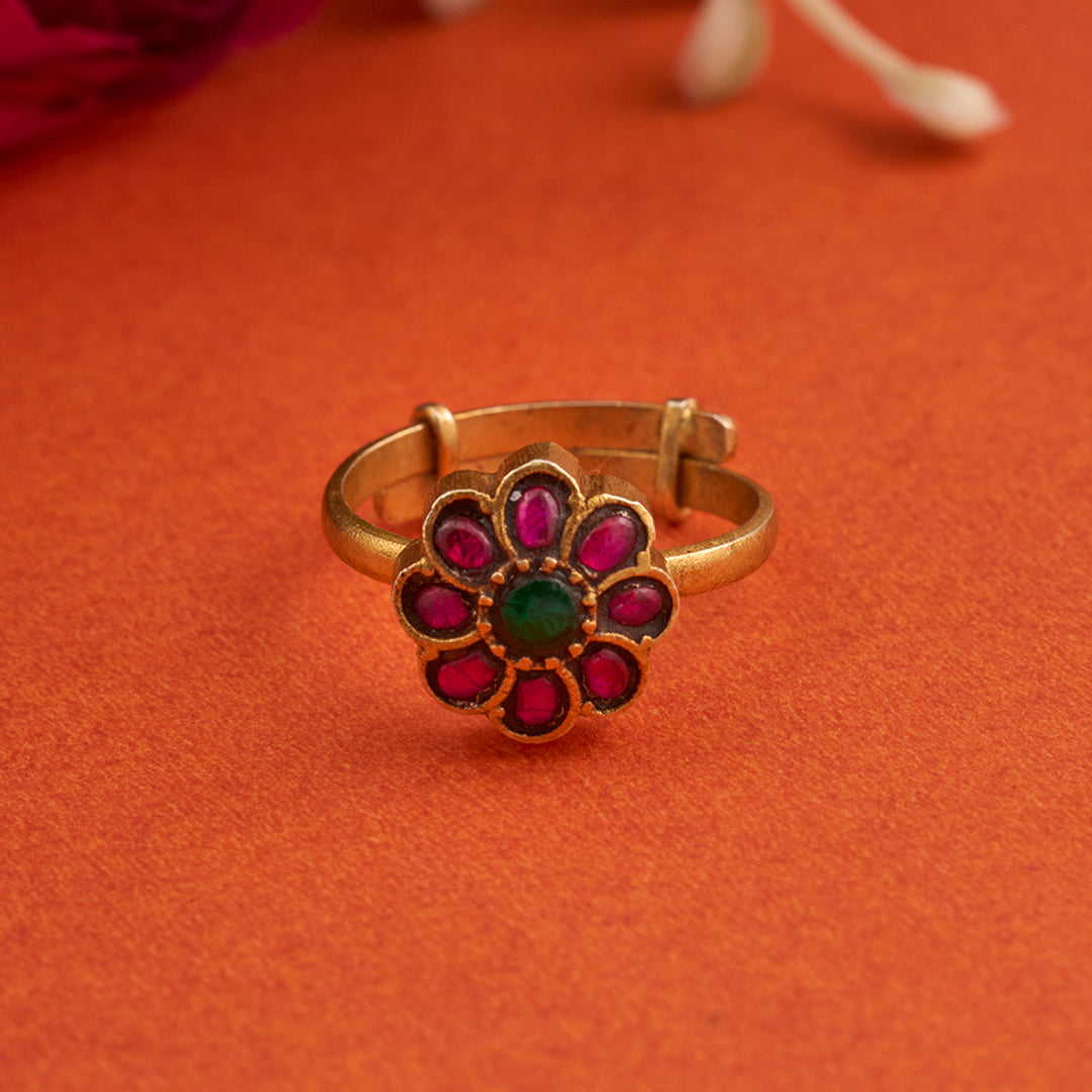 FLORAL KUNDAN RING